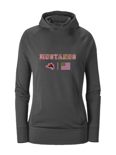 Metea Valley Mustangs Pink Camo Flag Women's Hoodie