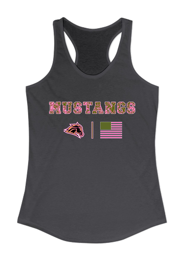 Metea Valley Mustangs Pink Camo Flag Women's Tank Top