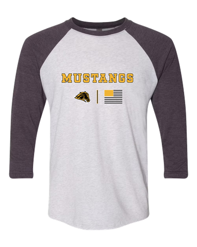 Metea Valley Mustangs Team Colors Flag Men's Baseball T-Shirt