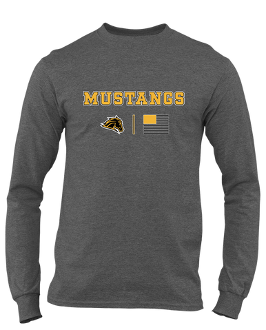 Metea Valley Mustangs Team Colors Flag Men's LS T-Shirt