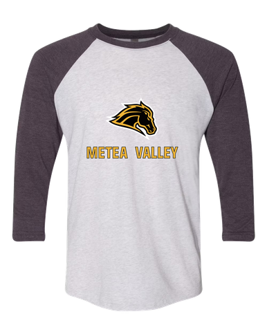 Metea Valley Mustangs Mascot #2 Women's Baseball T-Shirt