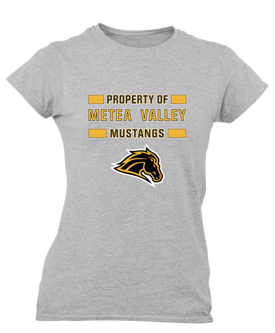 Metea Valley Mustangs Property Of Women's Premium SS T-Shirt