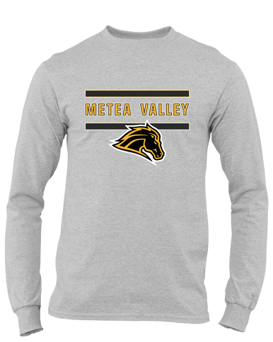 Metea Valley Mustangs Mascot #4 Men's LS T-Shirt