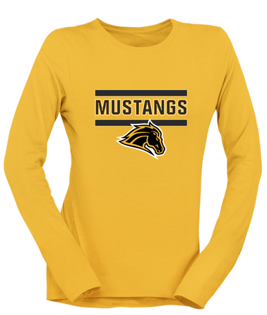 Metea Valley Mustangs Mascot #5 Women's LS T-Shirt