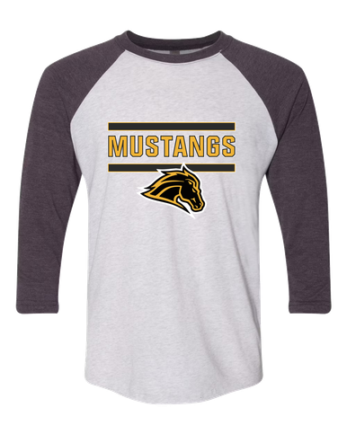 Metea Valley Mustangs Mascot #5 Women's Baseball T-Shirt