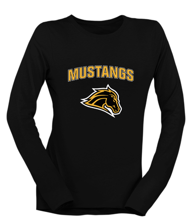 Metea Valley Mustangs Mascot #6 Women's LS T-Shirt