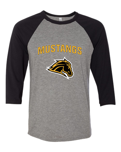 Metea Valley Mustangs Mascot #6 Women's Baseball T-Shirt