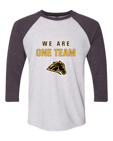 Metea Valley Mustangs We Are One Team Women's Baseball T-Shirt