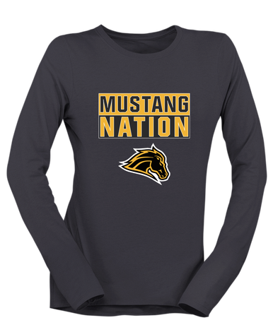 Metea Valley Mustangs Nation #1 Women's LS T-Shirt