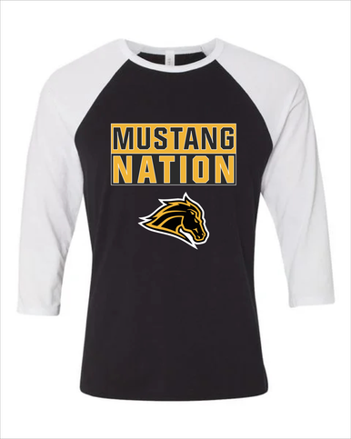 Metea Valley Mustangs Nation #1 Women's Baseball T-Shirt