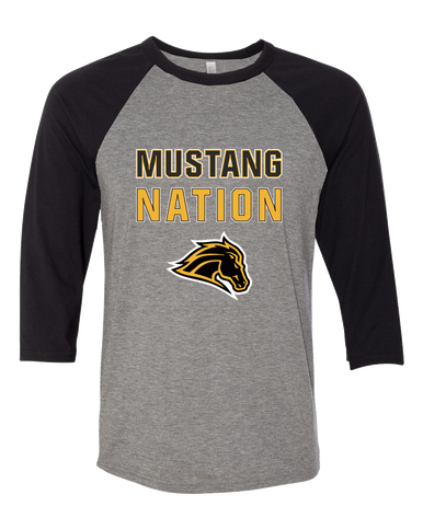 Metea Valley Mustangs Nation #2 Women's Baseball T-Shirt