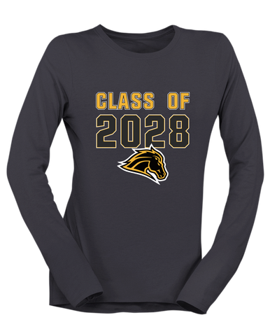 Metea Valley Mustangs Class of 2028 Women's LS T-Shirt