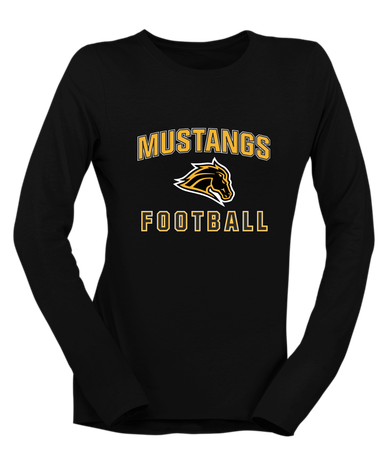 Metea Valley Mustangs Football #1 Women's LS T-Shirt