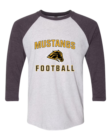Metea Valley Mustangs Football #1 Women's Baseball T-Shirt