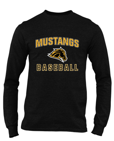 Metea Valley Mustangs Baseball #1 Men's LS T-Shirt