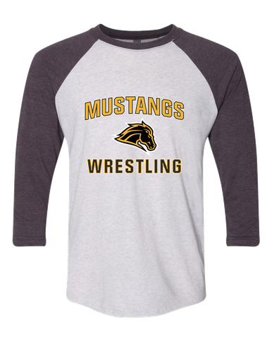 Metea Valley Mustangs Wrestling Women's Baseball T-Shirt