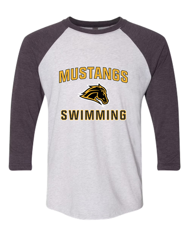 Metea Valley Mustangs Swimming Men's Baseball T-Shirt