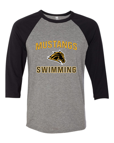 Metea Valley Mustangs Swimming Women's Baseball T-Shirt