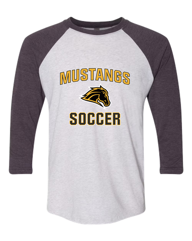 Metea Valley Mustangs Soccer #1 Women's Baseball T-Shirt