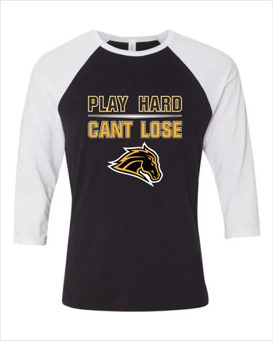 Metea Valley Mustangs Play Hard, Can't Lose Women's Baseball T-Shirt