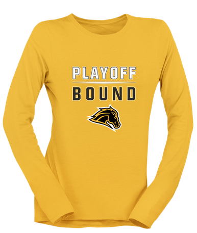 Metea Valley Mustangs Playoff Bound Women's LS T-Shirt
