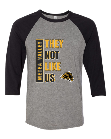 Metea Valley Mustangs They Not Like Us #1 Men's Baseball T-Shirt
