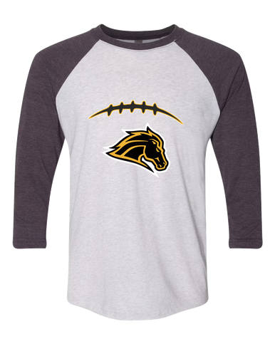 Metea Valley Mustangs Football #2 Women's Baseball T-Shirt