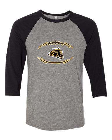 Metea Valley Mustangs Football #3 Women's Baseball T-Shirt