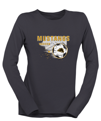 Metea Valley Mustangs Soccer #2 Women's LS T-Shirt