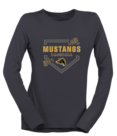 Metea Valley Mustangs Baseball #2 Women's Premium LS T-Shirt