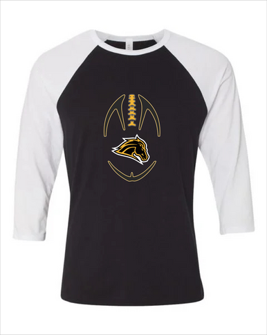 Metea Valley Mustangs Football #4 Women's Baseball T-Shirt