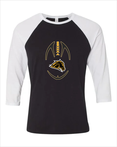 Metea Valley Mustangs Football #4 Men's Baseball T-Shirt
