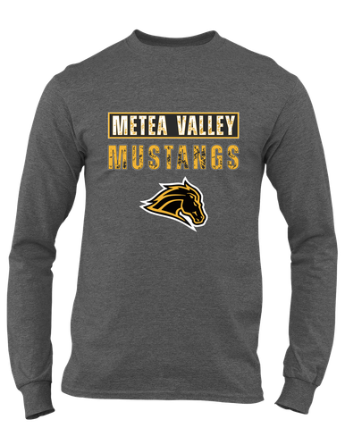 Metea Valley Mustangs Mascot #9 Men's LS T-Shirt