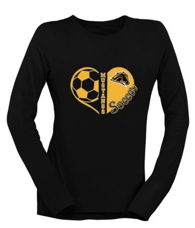 Metea Valley Mustangs Heart Soccer Women's Premium LS T-Shirt