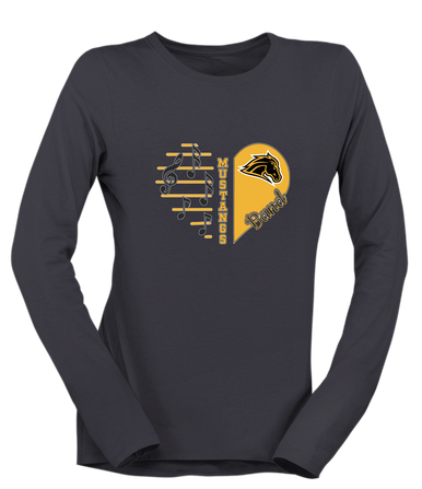 Metea Valley Mustangs Heart Band Women's Premium LS T-Shirt