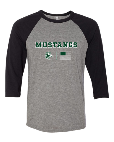 Morgan Park Mustangs Team Colors Flag Women's Baseball T-Shirt