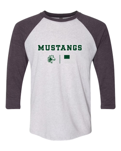 Morgan Park Mustangs Team Colors Flag Men's Baseball T-Shirt