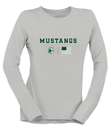 Morgan Park Mustangs Team Colors Flag Women's Premium LS T-Shirt