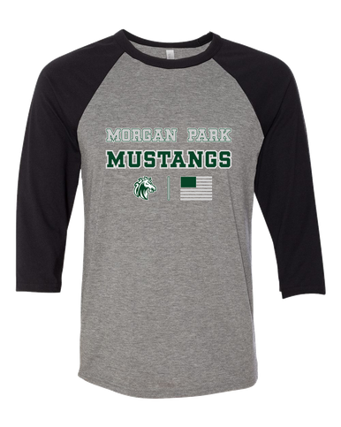 Morgan Park Mustangs Spirit Flag Men's Baseball T-Shirt