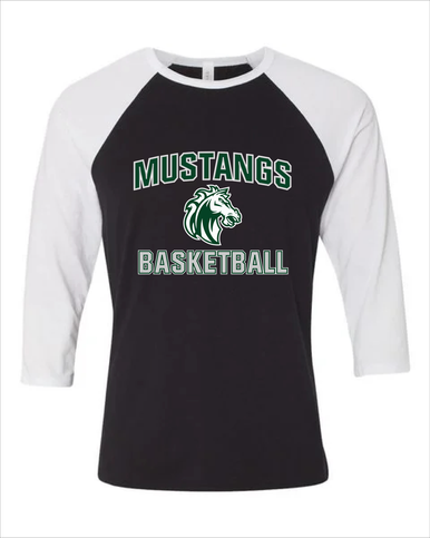 Morgan Park Mustangs Basketball #1 Women's Baseball T-Shirt