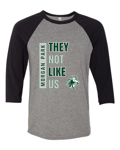 Morgan Park Mustangs They Not Like Us #1 Women's Baseball T-Shirt