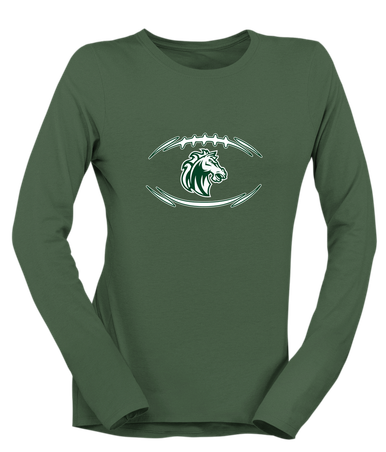 Morgan Park Mustangs Football #3 Women's LS T-Shirt