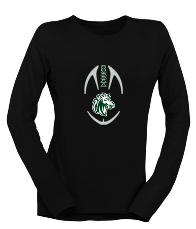 Morgan Park Mustangs Football #4 Women's LS T-Shirt