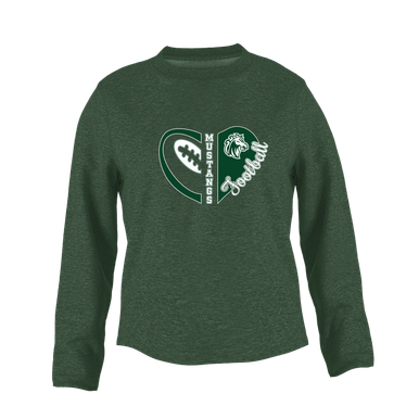Morgan Park Mustangs Heart Football Women's Sweatshirt