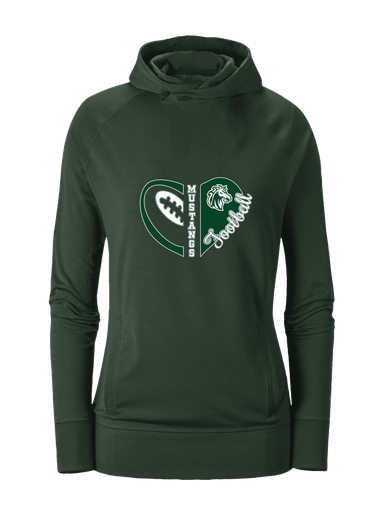 Morgan Park Mustangs Heart Football Women's Hoodie