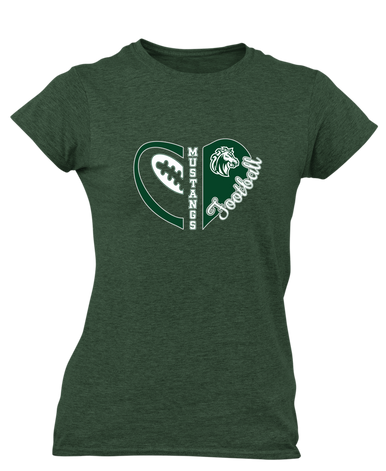 Morgan Park Mustangs Heart Football Women's Premium SS T-Shirt
