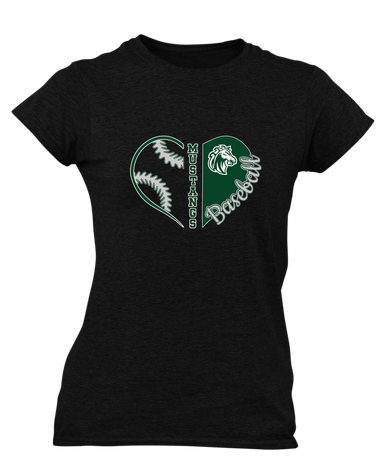 Morgan Park Mustangs Heart Baseball Women's Premium SS T-Shirt