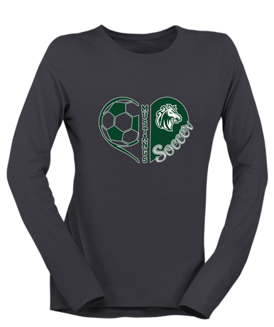Morgan Park Mustangs Heart Soccer Women's LS T-Shirt