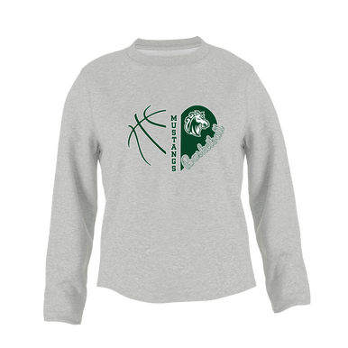 Morgan Park Mustangs Heart Basketball Women's Sweatshirt