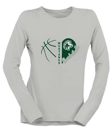 Morgan Park Mustangs Heart Basketball Women's Premium LS T-Shirt